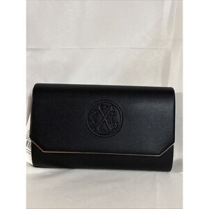 CXL By Christian Lacroix Black Madison Clutch Detachable Chain Shoulder bag